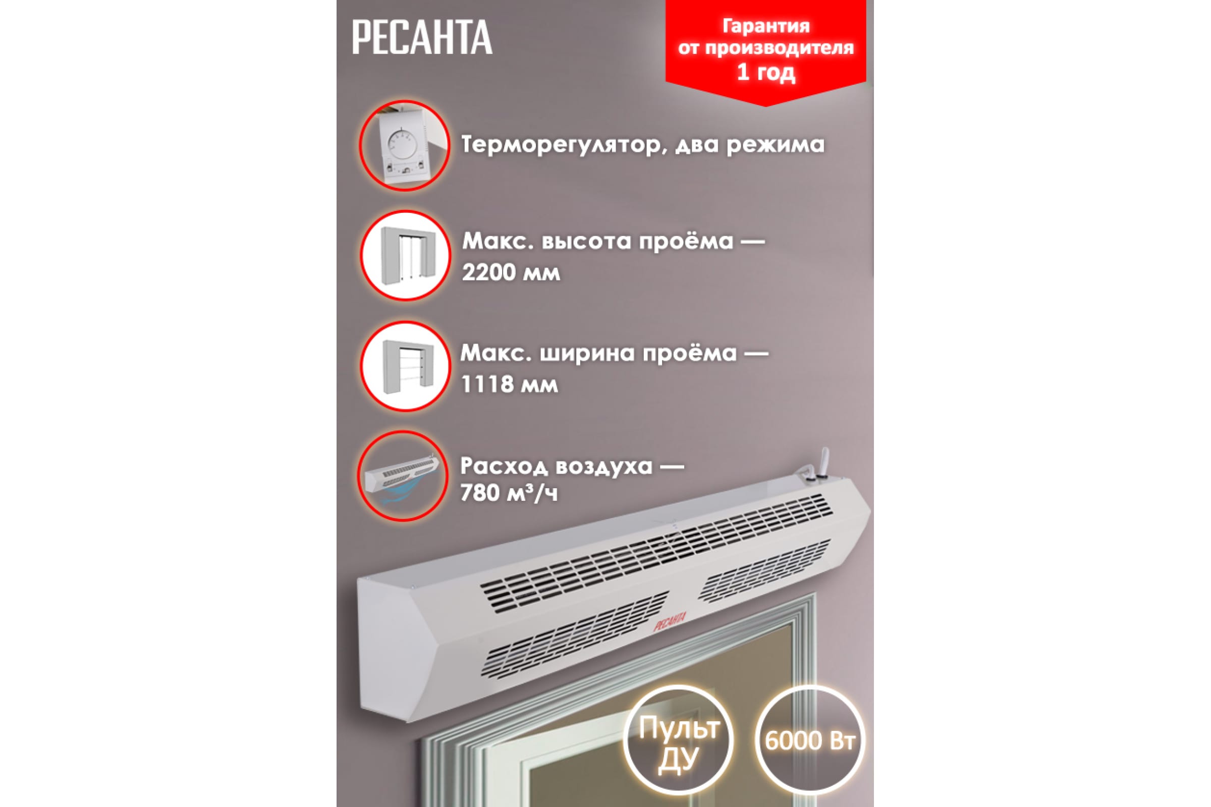 Тепловая завеса Ресанта ТЗ-6С (67/6/3)