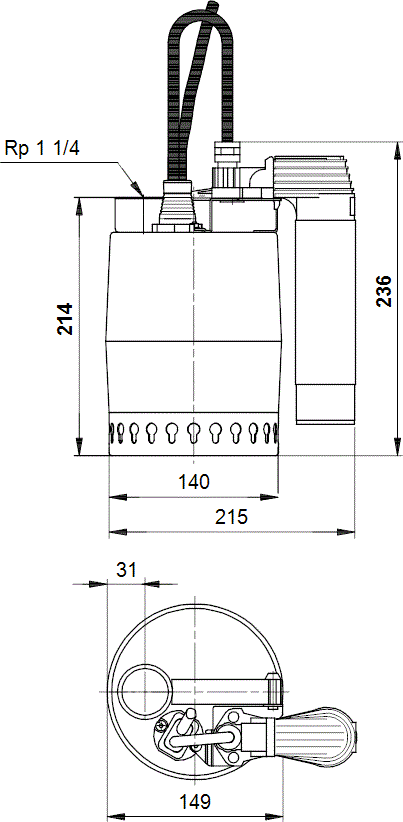 Погружной насос Grundfos Unilift KP 250 AV 1