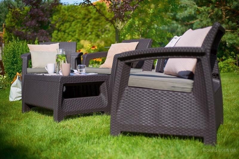 Комплект мебели KETER Corfu quattro set, песочный