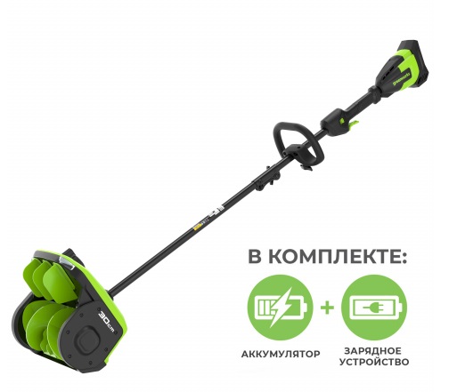 Снегоуборщик-снеголопата с регулируемым направлением Greenworks GD40SS2K4 40В