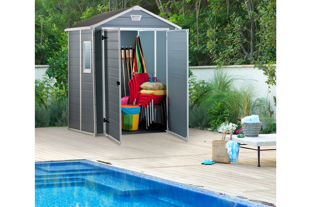 Пластиковый сарай MANOR 6x5 DD, серый