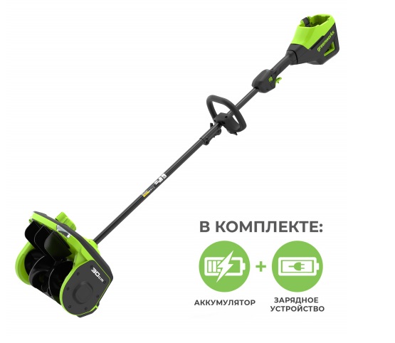 Снегоуборщик-снеголопата с регулируемым направлением Greenworks GD60SS2K4 60В