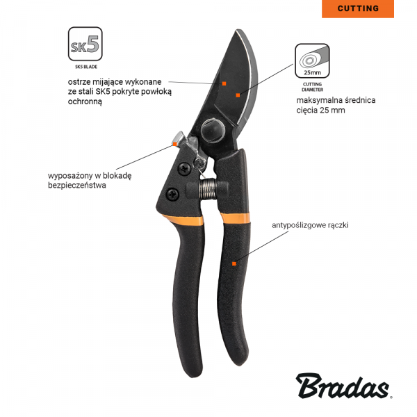 Секатор заходного типа BRADAS V-SERIES 25 мм