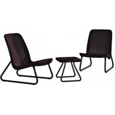 Набор уличной мебели (2 стула, столик) Rio Patio set, коричневый