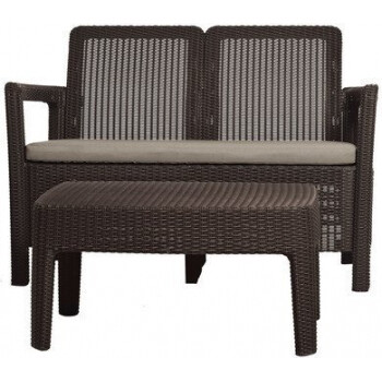 Набор уличной мебели (скамья, стол) Tarifa SOFA+TABLE, коричневый